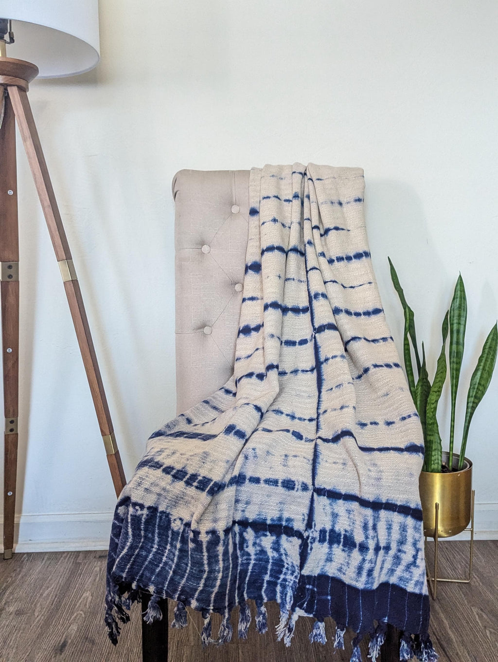 Tie and Dye Indigo Throw