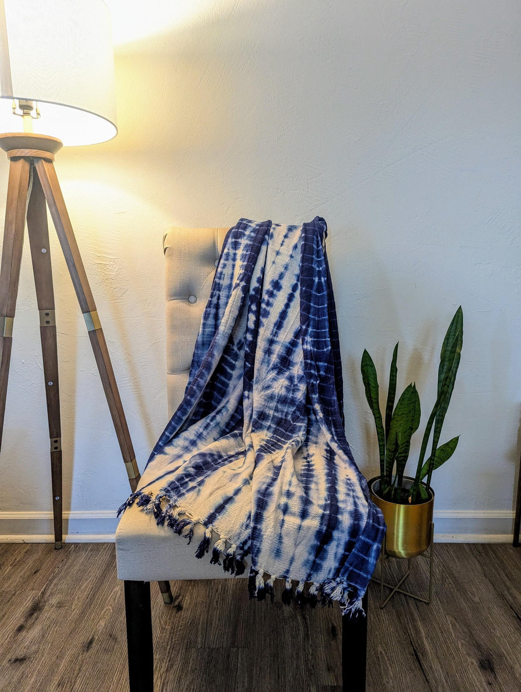 Tie and Dye Indigo Throw