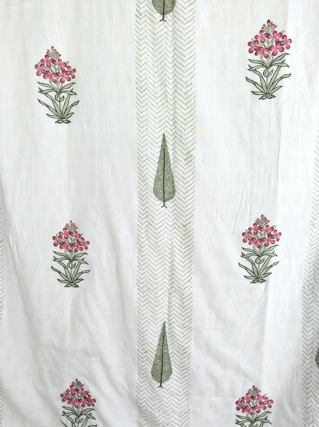 Extremely Soft Handcrafted Floral Block Print Cotton Double Size Reversible Quilt or Blanket (86x108 inches)