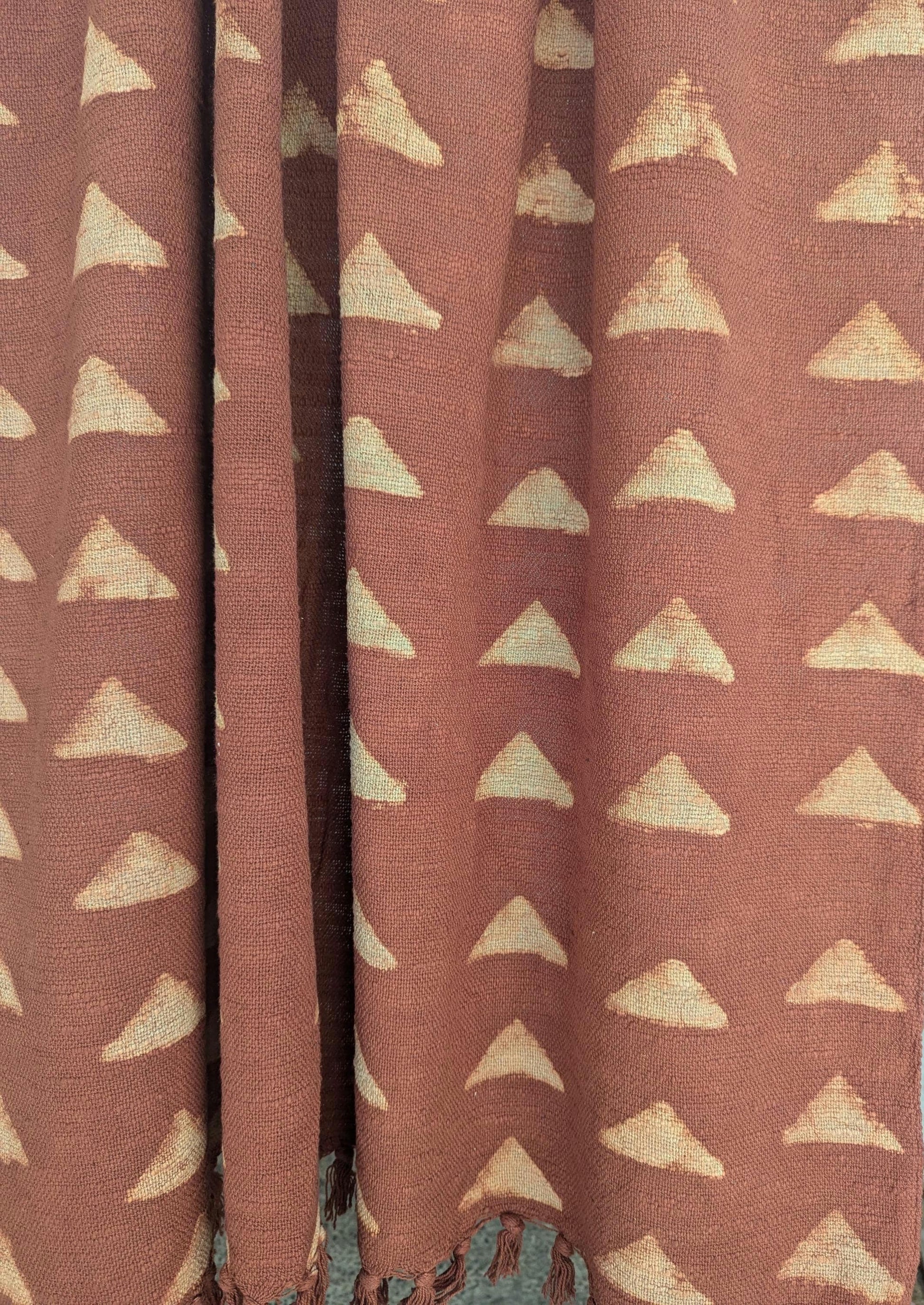 Boho Style Geometric Block Print Throw