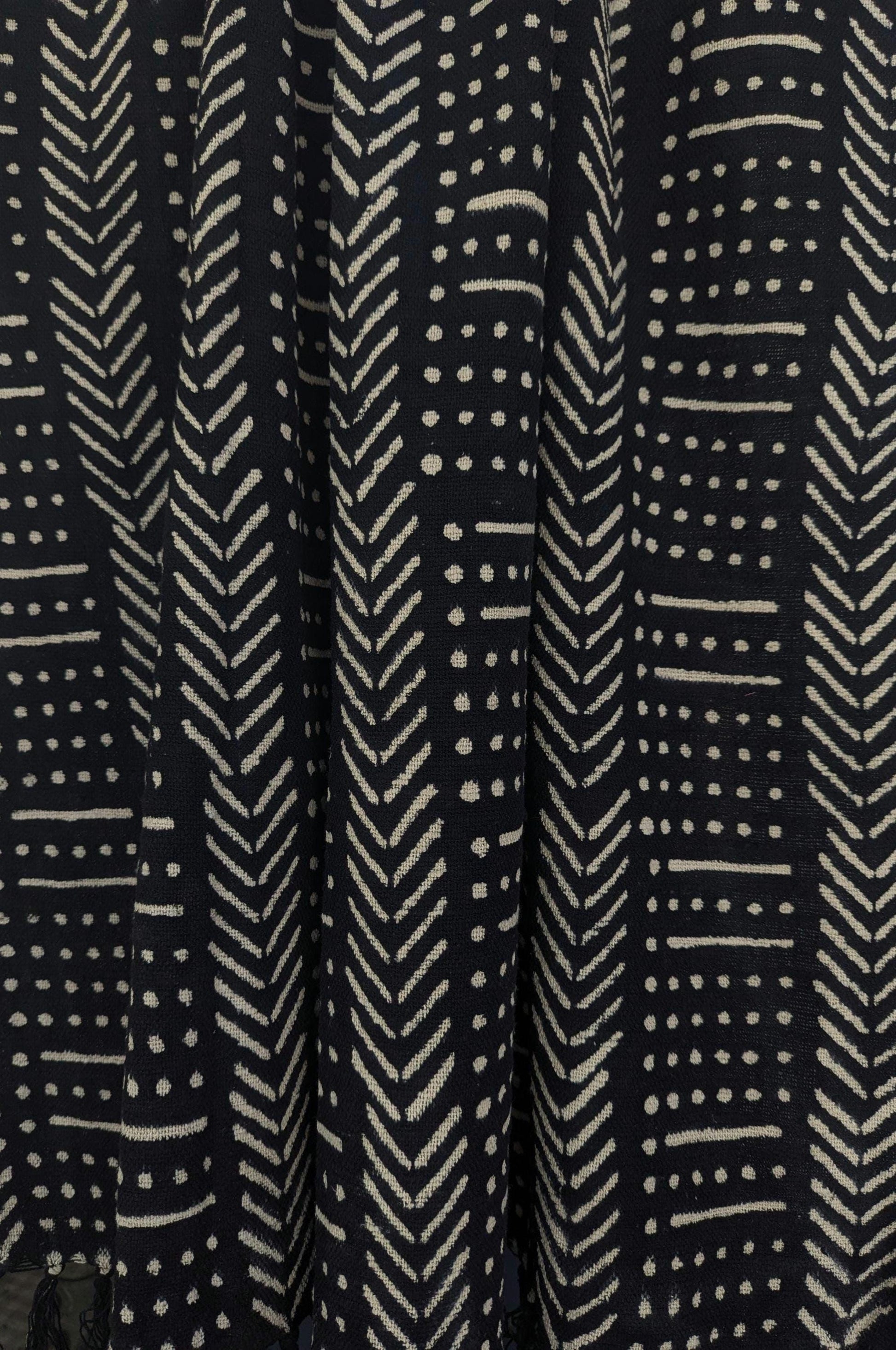 Boho Style Block Print Chevron Throw