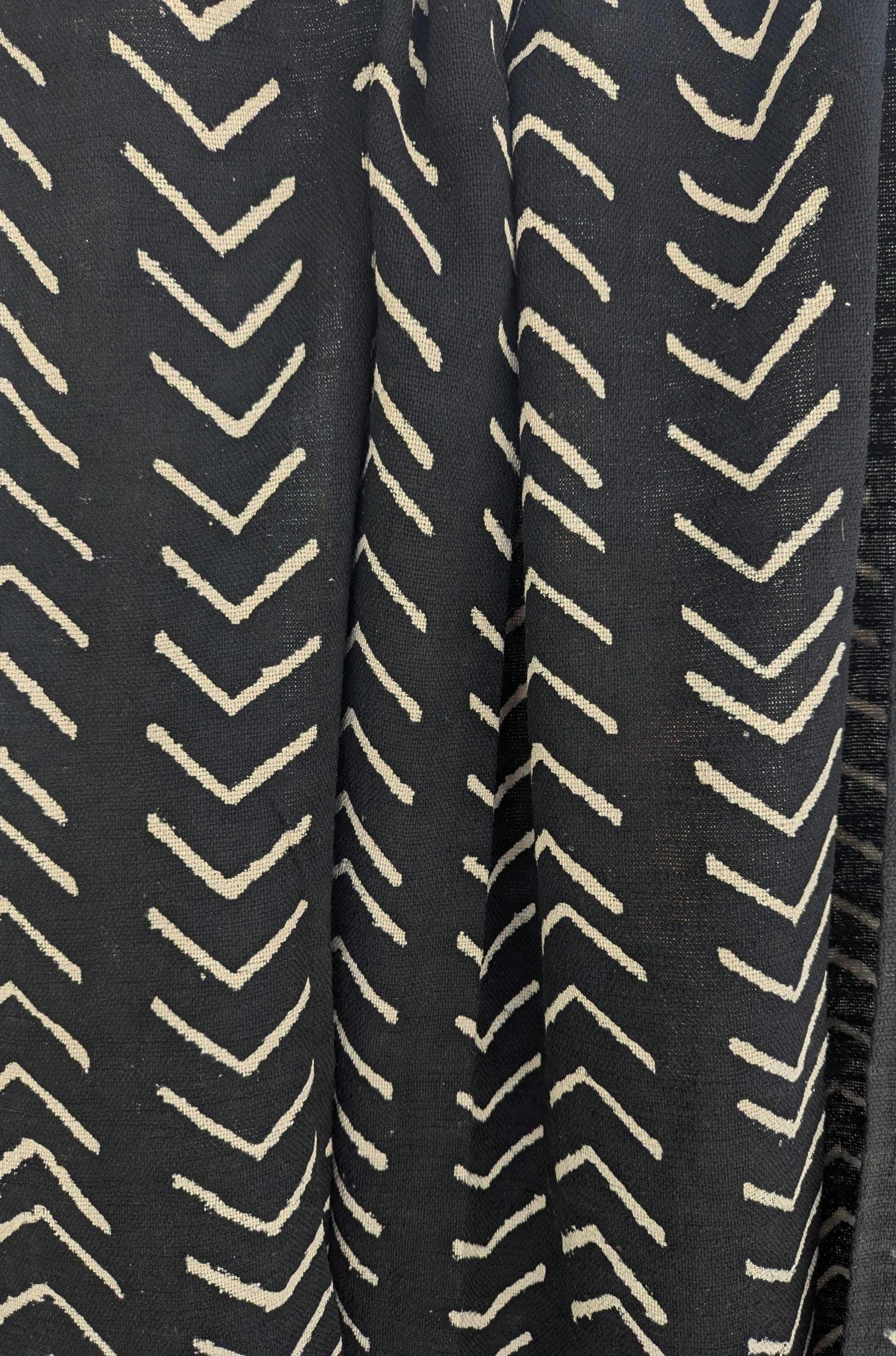 Boho Style Block Print Chevron Throw