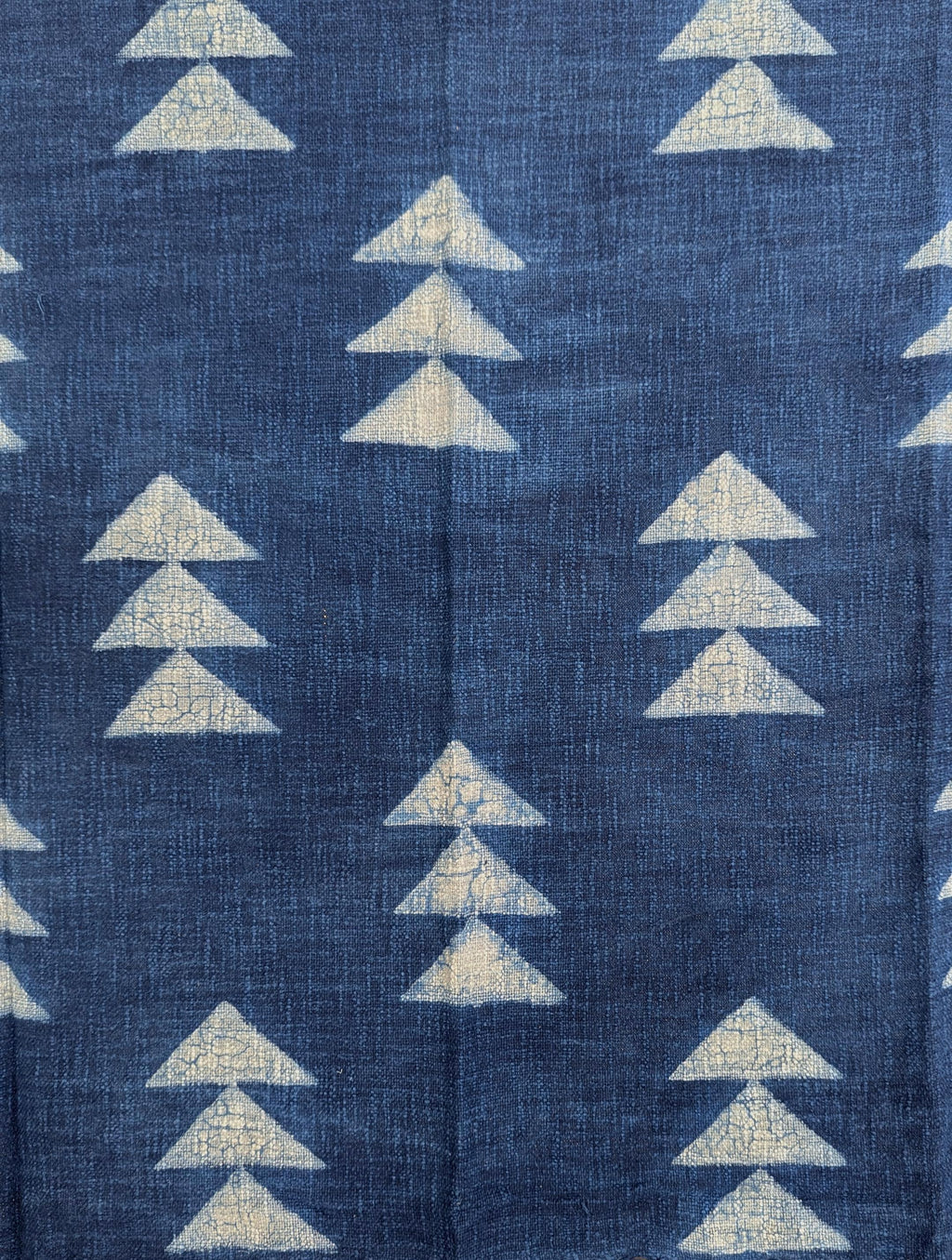 Boho style Indigo Geometric Stacked Triangles Block Print Throw