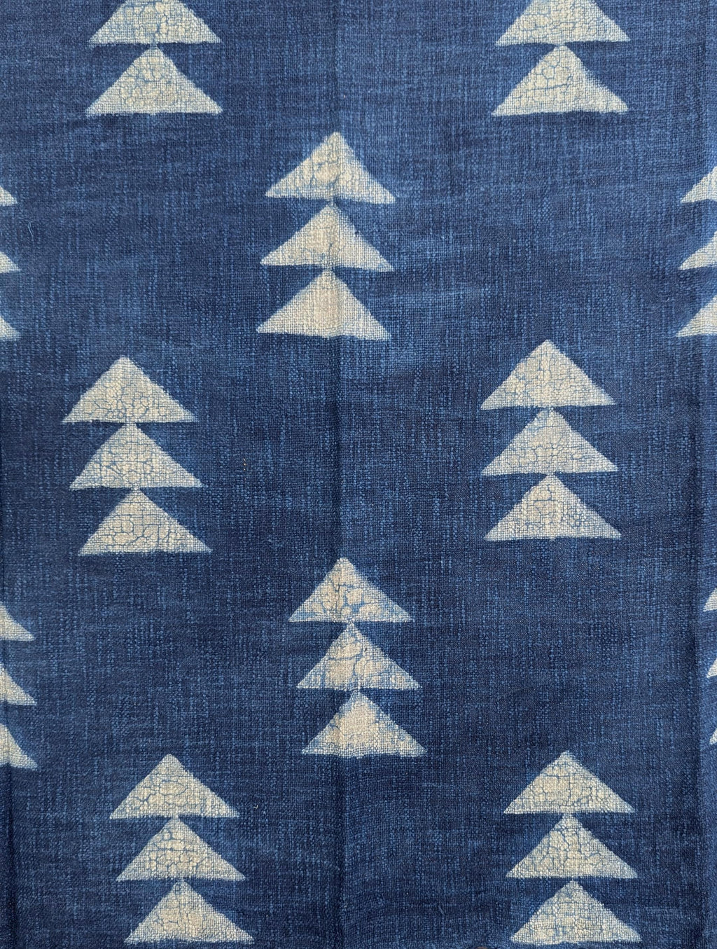 Boho style Indigo Geometric Stacked Triangles Block Print Throw