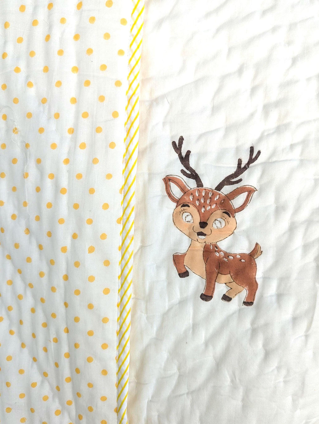 Playful Animals Handcrafted Block Print Baby or Kids Soft Cotton Reversible Blanket (42x60 inches)