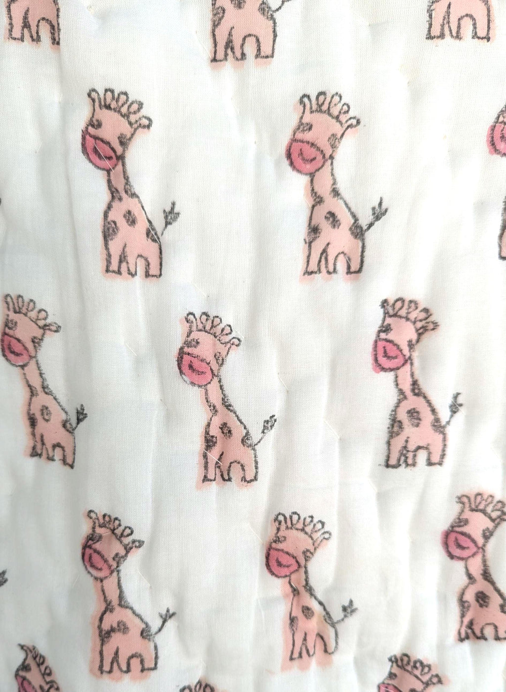 Cute Giraffe Handcrafted Block Print Baby or Kids Soft Cotton Reversible Blanket (42x60 inches)