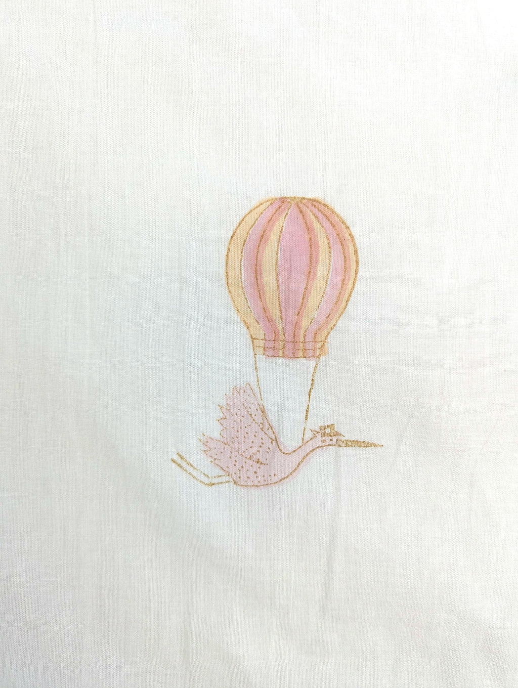 Flying Crane Handcrafted Block Print Baby or Kids Soft Cotton Lightweight Summer or Fall Blanket (42x60 inches)