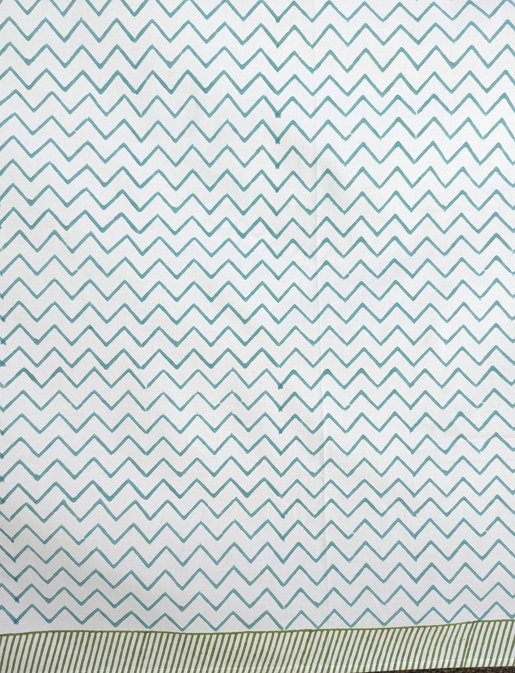 Zigzag Birdie Hand Block Printed Percale Cotton Kids Flat Sheet (60x90 inches)