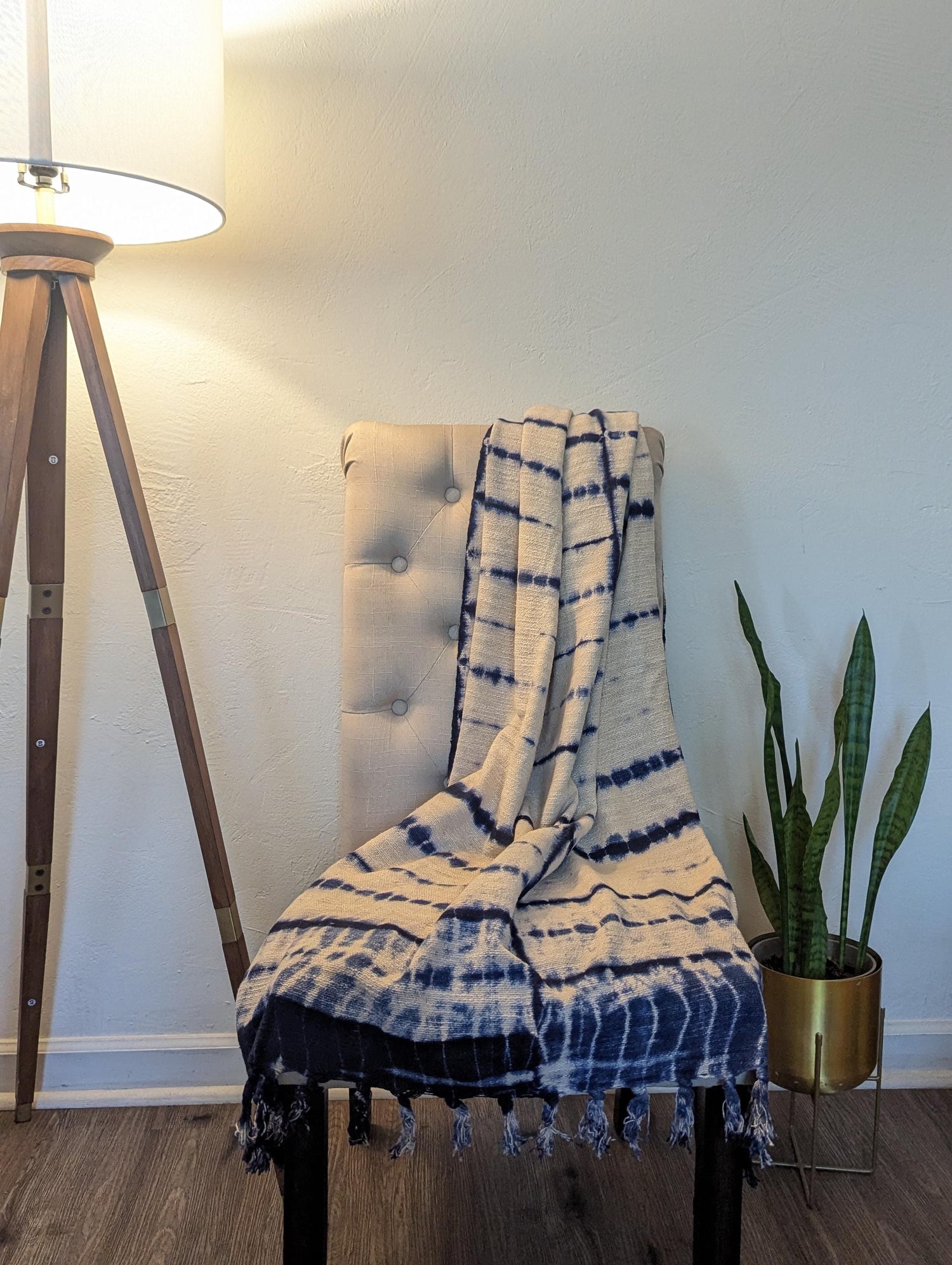 Tie and Dye Indigo Throw