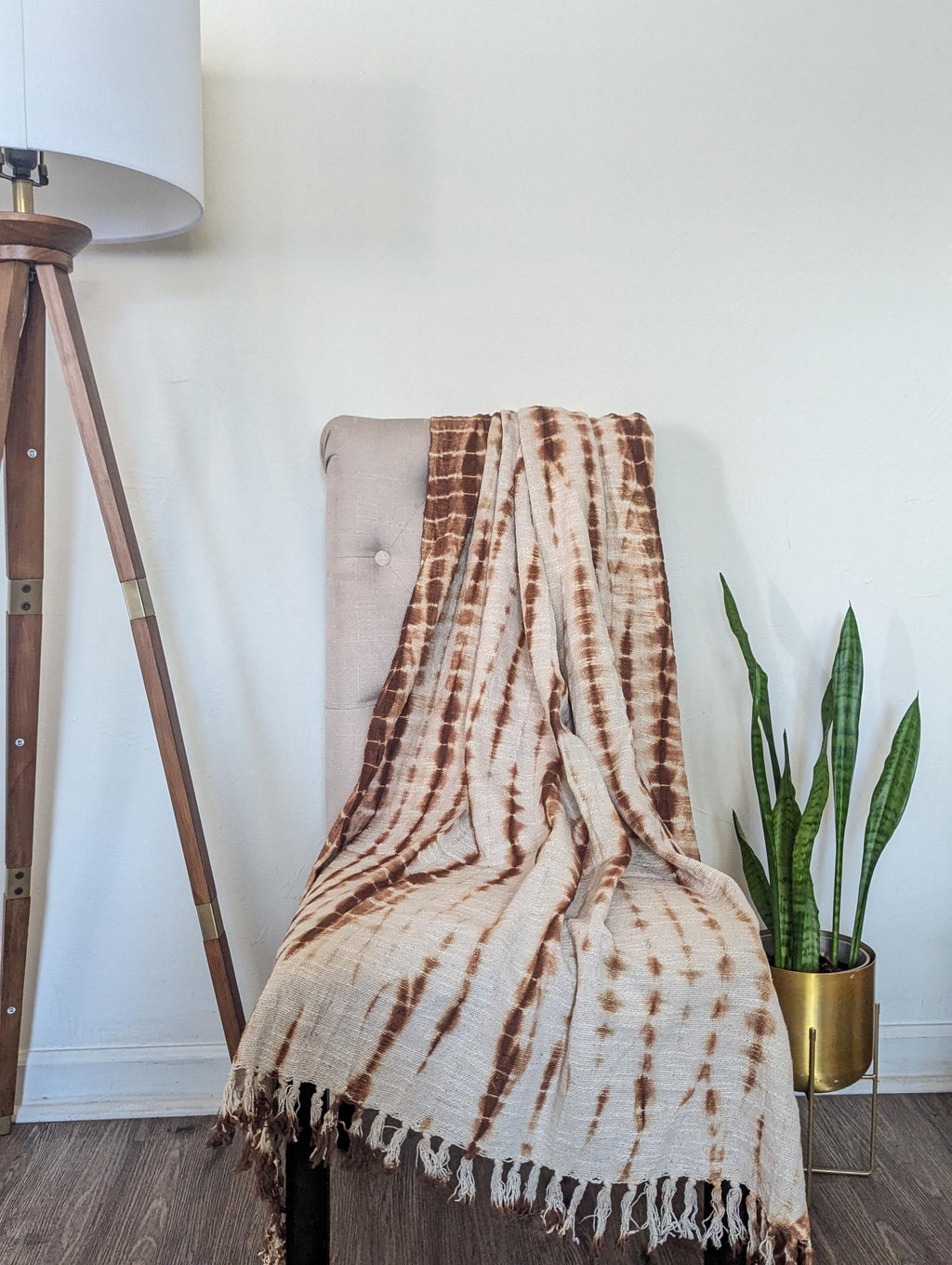 Tie and Dye Mustard Color Throw