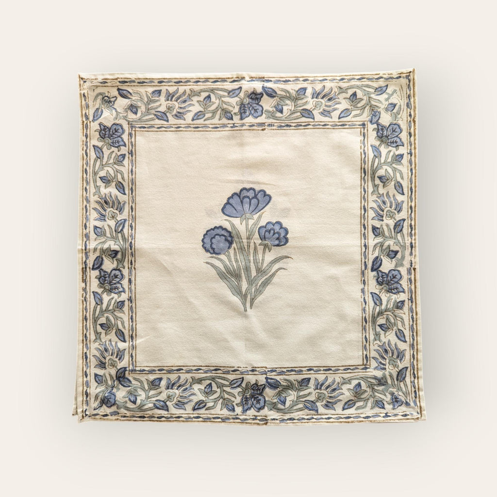 Hand Block Printed Floral Cotton Table Napkins (15x15 inches)