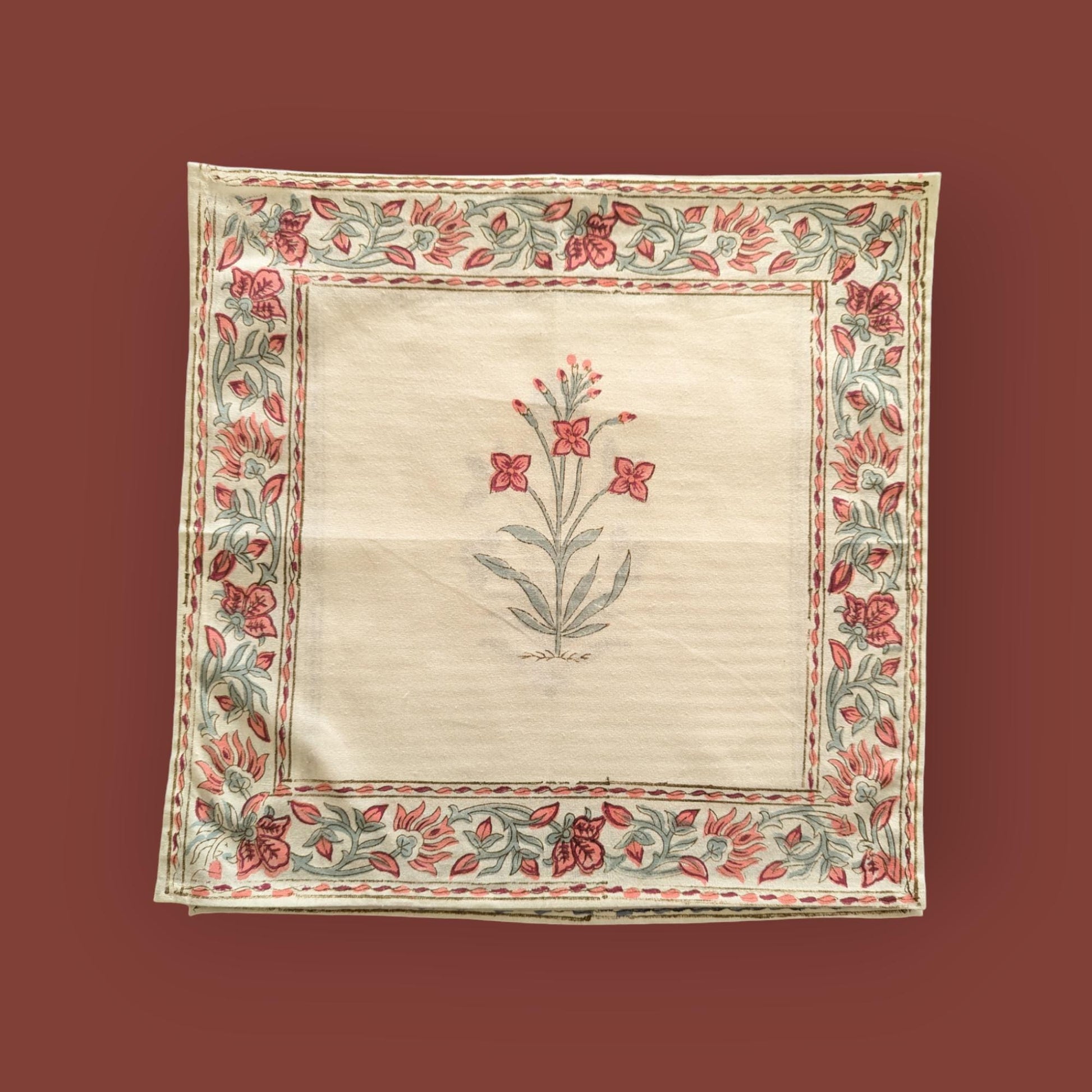 Hand Block Printed Cotton Table Napkins (15x15 inches)