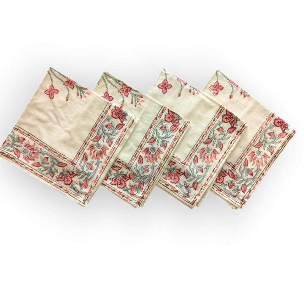 Hand Block Printed Cotton Table Napkins (15x15 inches)