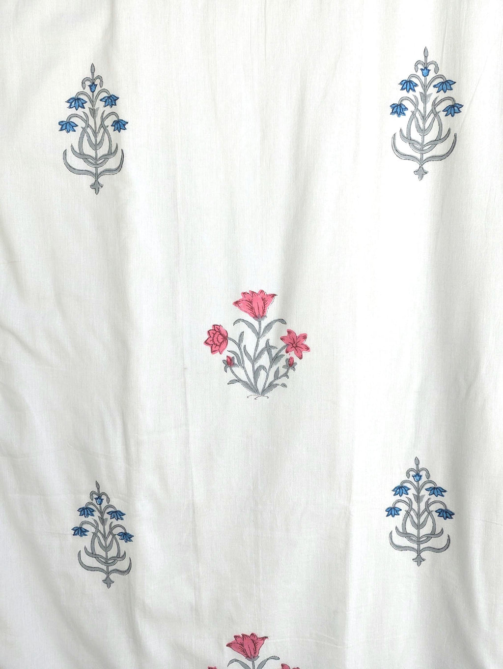 Extremely Soft Handcrafted Floral Block Print Cotton Double Size Reversible Quilt or Blanket (86x108 inches)