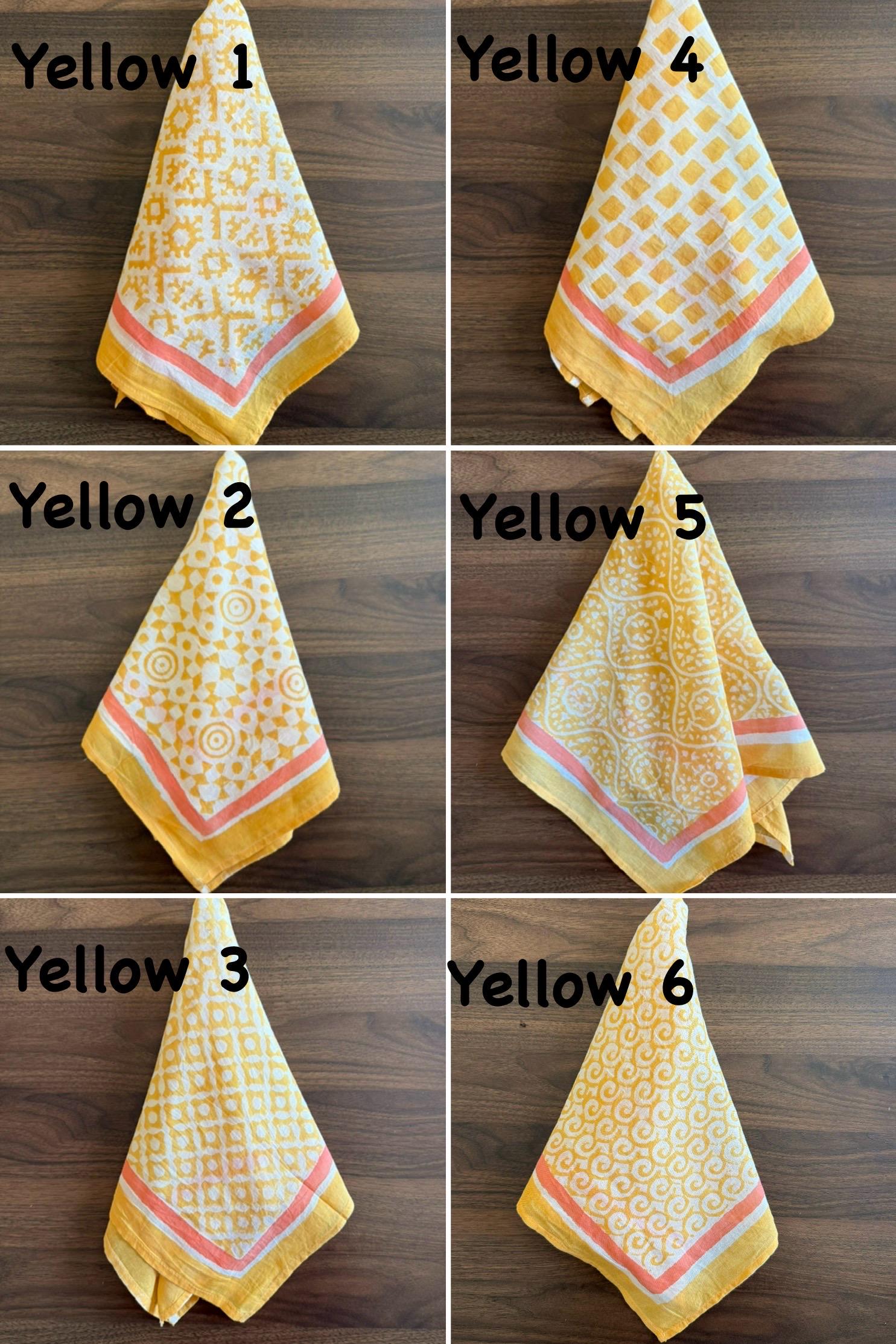 Block Print Colorful Extremely Soft Cotton Bandana or Handkerchiefs 20x20 inches