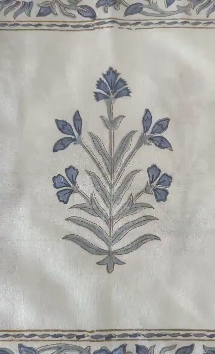 Hand Block Printed Floral Cotton Table Napkins (15x15 inches)