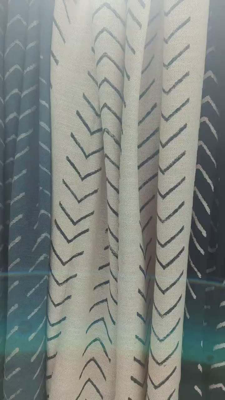 Boho Style Block Print Chevron Throw